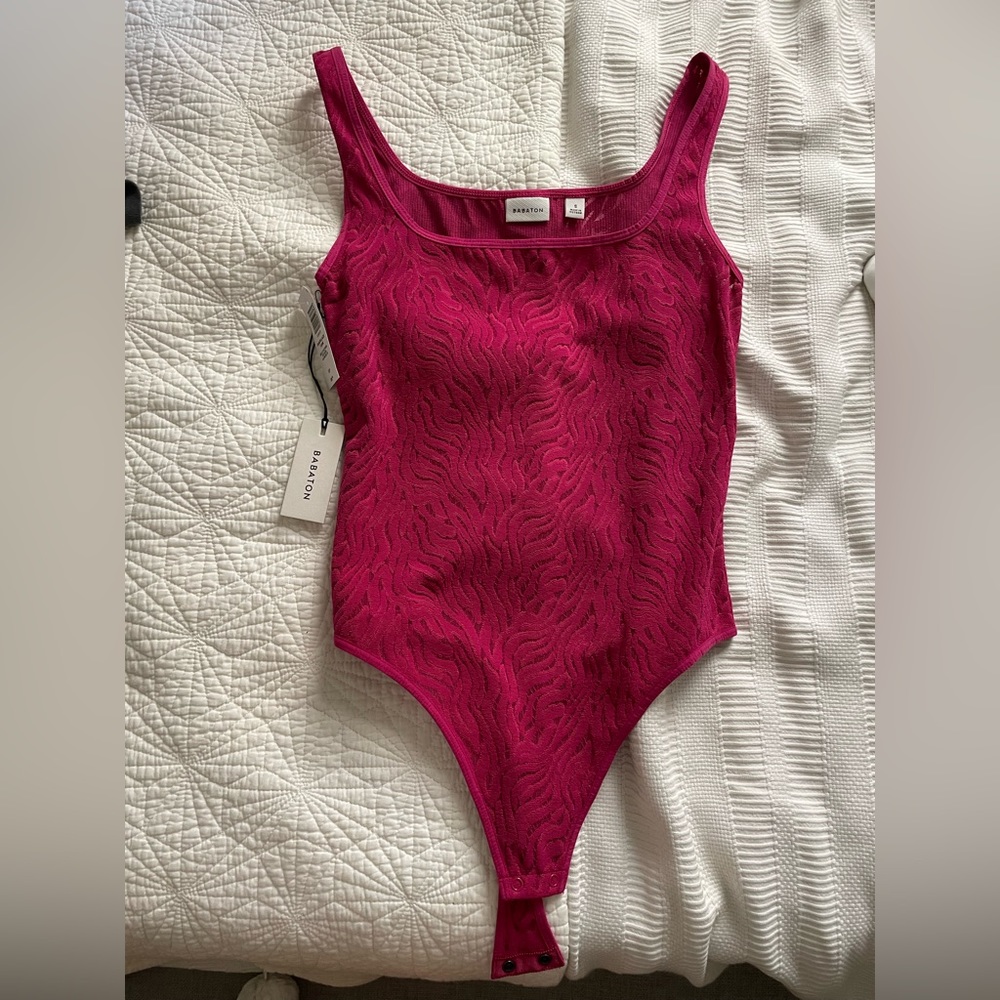BABATON pink zebra bodysuit